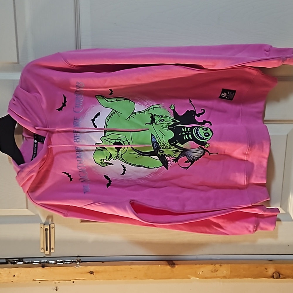 DISNEY NIGHTMARE BEFORE CHRISTMAS HOODIE: PINK: NEW WITH TAGS: SIZE S